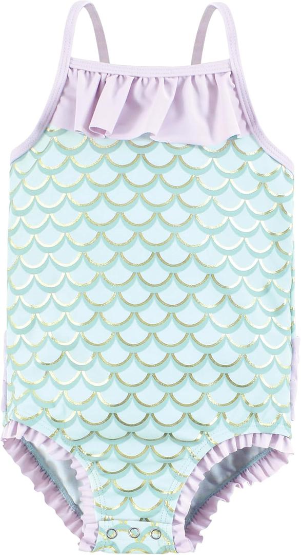 Hudson Baby Unisex Baby and Toddler Swimsuit, Mermaid (3-6 Months)