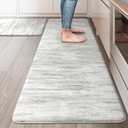 KIMODE Anti Fatigue Kitchen Mats for Floor, Farmhouse Kitchen Rugs Sets of 2, Cushioned Kitchen Floor Mats, Comfort Standing Mat for Sink Laundry Office Desk 20"x47"+20"x32" Grey
