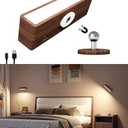 DetarZinLED Wall Lights Battery Operated Wooden,Magnetic Wall Sconces Rechargeable,Adhesive Wall Lights for Bedroom,Dimmable Wall Mounted Bedside Lamp,Cordless Battery Wall Sconce for Bedroom Reading