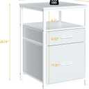 Herture Mini Fridge Stand, Small Refrigerator Stand with 3 Storage, 18.11" L* 18.11" W