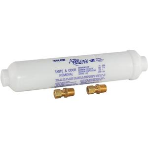 EZ-Flo 10 Inch Line Water Filter, Brass 1/4 Inch MIP x 7/16 Inch Compression Adapters, 1500 Gallon Capacity, 60461N