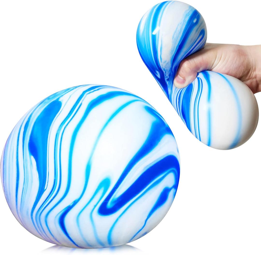 Giant Stress Balls for Kids and Adults - Jumbo Dough Balls Squishy Fidget Toy - Pull, Stretch and Squeeze Stress Ball Squishy Toys, Soft Dough Ball for Relax, Focus, Anxiety Relief (Blue)