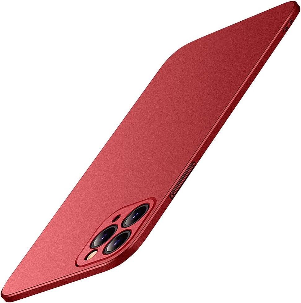 Casechics Compatible with iPhone Case,Luxury Matte Hard PC Slim Fit Ultra Thin Lightweight Camera Lens Protection Soft Shockproof Cover Phone Case (Red,iPhone 16 Pro Max)