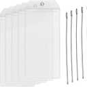 5 Pack Cruise Luggage Tags, PVC Holders Fitting for Printing Label Tags, Waterproof with Resealable Zipper & Steel Loops