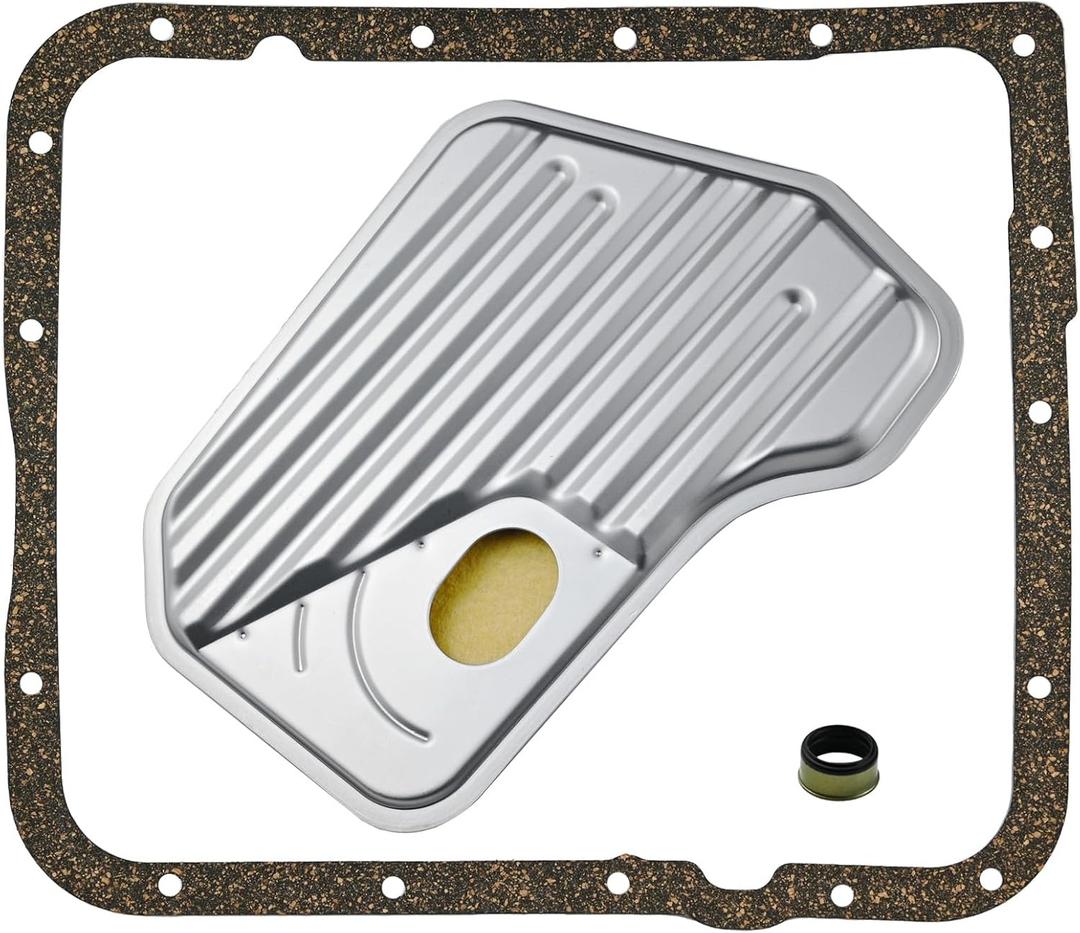 4L60E Transmission Filter Pan Kit with Gasket (Shallow Pan) 25174487 Compatible with Chevy GMC Cadillac Buick Pontiac Silverado 1500 Tahoe Savana Yukon Envoy K1500 Escalade