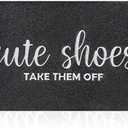 Indoor Door Mat Outdoor Welcome Large 24"x36" Black Mat for Outside Home Entry Cute Shoes Take Them Off Outdoor Entryway Rug Entrance Rug to Bedroom,Shoe Scraper,Non Slip,Easy to Clean