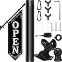 Jetec Open Feather Flag Wall-mounted Flag for Business Open Banner Outdoor with Pole and Ground Stake 11.8 x 40.9 Inch Advertising Double-sided Wall-mounted Sign Flags(Black)