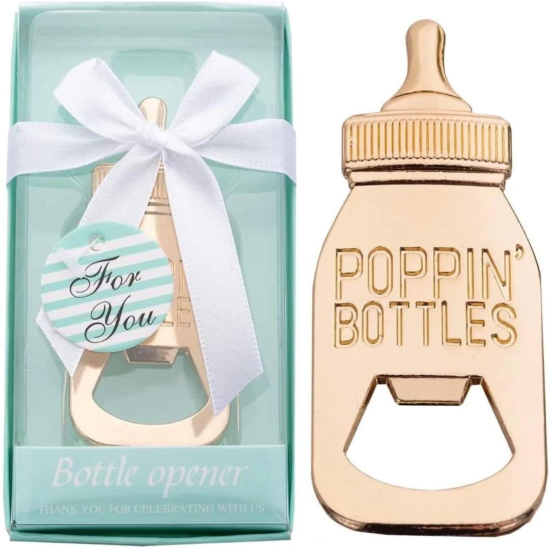 24Pack Poppin Bottle Openers for Baby Shower Favors Boy Baby Shower Return Gifts Decorations and Blue Souvenirs