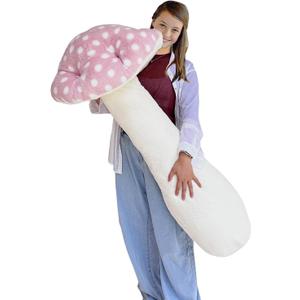 Hofun4U Mushroom Plush Pillow - 51 inch Mushroom Shaped Stuffed Long Pillow - Mushroom Stuffed Pillow - Christmas Birthday Sofa Home Decoration (Pink)