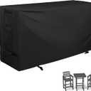 Bar Height Patio Set Cover, Outdoor Bar Stools Set Cover for Outdoor Pub Table and Chairs Set/Outdoor High Top Bar Table Set/Patio Bistro Set of 3 Pieces
