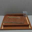 One Step Stool for Adults Seniors with Non-Slip Rubber Step Surface, 6.9" Heavy Duty Wood Stepping Stool with 450 LB Capacity Bed Steps for High Beds, Bathroom, Bedroom, Kitchen & Kids Bedside Support (Brown)