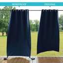 RYB HOME Outdoor Curtains for Patio Windproof with Weighted Bags, Waterproof Blackout Draperies for Outside Living Screen Porch Balcony Gazebo Sunroom Pool, W 52" x L 84", Navy Blue, 2 Panels
