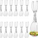 Set of 12 Plastic Salad Scissor Tongs 11.5 Inches for Serving Reusable Food Tongs, Clear Utensils for Chef Cooking, Kitchen, Buffet, Party, Catering Supplies