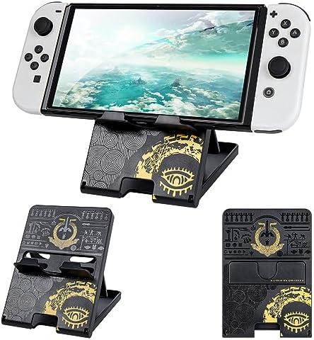 DLseego Stand Suitable for Switch OLED/Switch Lite, Cute Animal Crossing Angle Adjustable Holder Kickstand, Portable Foldable Non-Slip Non-Shake Bracket - Black