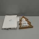 Christmas Table Decorations for Home Christmas Tree Centerpiece Decoration Indoor Wooden Farmhouse Rustic Xmas Trees Tabletop Sign Decorative Block Shelf Tiered Tray Office Desk Window Decor Party Holiday Merry (Large, white)