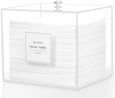 Disposable Face Towel Holder, Acrylic Face Towelettes Storage Box Compatible with Clean Skin Club Clean Towel Face Towels, Clear Skin Towels Containers, Makeup Remover Cloth Organizer