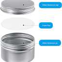 Patelai 36 Pcs 4 oz Metal Round Tins Aluminum Tin Cans Salve Tins Containers with Screw Lid 10 Sheets Stickers for Salve Spice Candies Balms Candles(Silver)