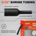 Heat Shrink Tubing 3/32" - Adhesive Lined - 3:1 Ratio - Waterproof Marine Grade Shrink Tube - Wire Shrink Wrap Tubing - Black - 50 Feet