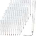 Motiskyy 100 Pcs 0.5mm Black Gel Ink Pens Bulk, Retractable Click Medium Point Ballpoint Pens Smooth Writing Comfortable Grip for Back to School Office Classroom Business Home Work(White,Modern)