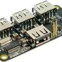 4-Port Stackable USB Hub HAT for Raspberry Pi Zero V1.3 (with Camera Connector) and Pi Zero W /2W (with Bluetooth & WiFi)