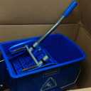 MATTHEW Cleaning Blue 22Quart Compact Mop Bucket INCL.2 Pcs Mop Head with Side Press Wringer On Wheels,Tandem Portable Floor Cleaning Wavebrake,Ideal for Household,Industrial,Restaurant,Janitorial Use