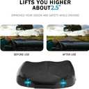Car Memory Foam Heightening Front Seat Cushion for Short People Driving, Hip(Coccyx/Tailbone) and Lower Back Pain Relief Butt Pillows, Adult Booster Seat for Car. (Black)