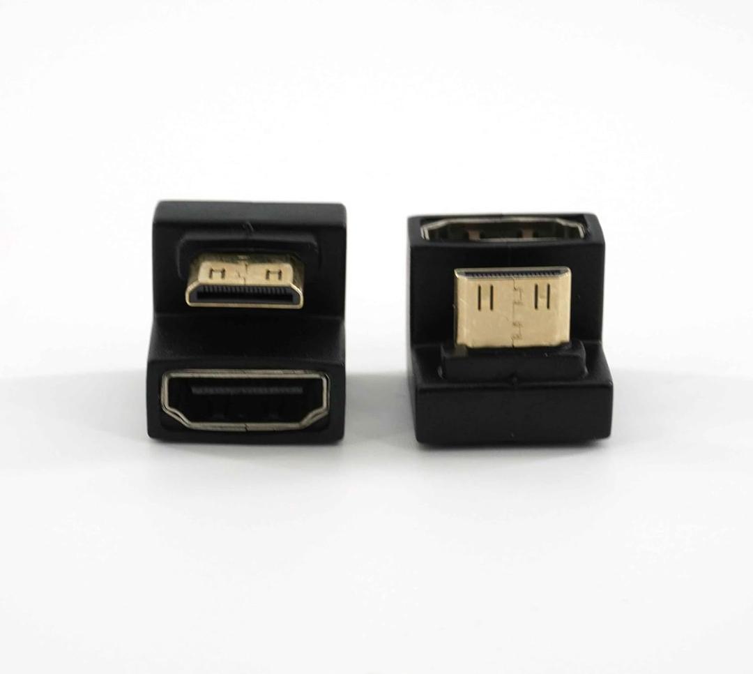 Replacement mini HDMI to HDMI (180 Degrees) Adapter (top Corner) 48Gbps, 8K@60Hz, 4K@60Hz, U-Shaped Expansion Converter Adapter, Compatible with Portable Display Accessories (2-Packs)