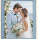 8x10 Blue Picture Frame, Vintage Retro PS Frame with Plexiglass, 1 Pack