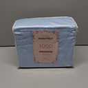 Charlottely Hues 1000 Thread Count Fitted Sheet - 100% Egyptian Cotton Long-Staple Breathable Sateen Weave All Around Elastic Fit - Mattress Fit Upto 18Inch Deep Pocket Fitted Sheet - King (Sky Blue)