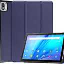 Compatible with TCL Tab 10s 9080G 10.1 inch Case, Tri-Fold Stand Ultra Slim Lightweight PU Leather Magnetic Cover Case with Stand for TCL Tab 10s Tablet Leather case (Navy Blue)
