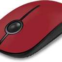 VssoPlor Wireless Mouse, 2.4G Slim Portable Computer Mice with Nano Receiver for Notebook, PC, Laptop, Computer (Black and Red)