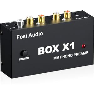Fosi Audio Box X1 Phono Preamp for MM Turntable Mini Stereo Audio Hi-Fi Phonograph/Record Player Preamplifier with 3.5MM Headphone and RCA Output with DC 12V Power Supply