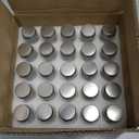 25Pcs Glass medicine bottles 1oz 30 ml Glass Reagent Bottles Transparent Sample Jar,Wide Mouth,Screw Cap with Scale for Home, Argent Lid (25)