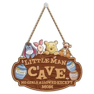 Classic Winnie Nursery Decor, Winnie Baby Room Hanging Wall Art Decoration, the Pooh Baby Decor for Little Boy, Winnie Baby Decor, Boys Cave Wooden Sign, Perfect for Baby Shower Room Decor