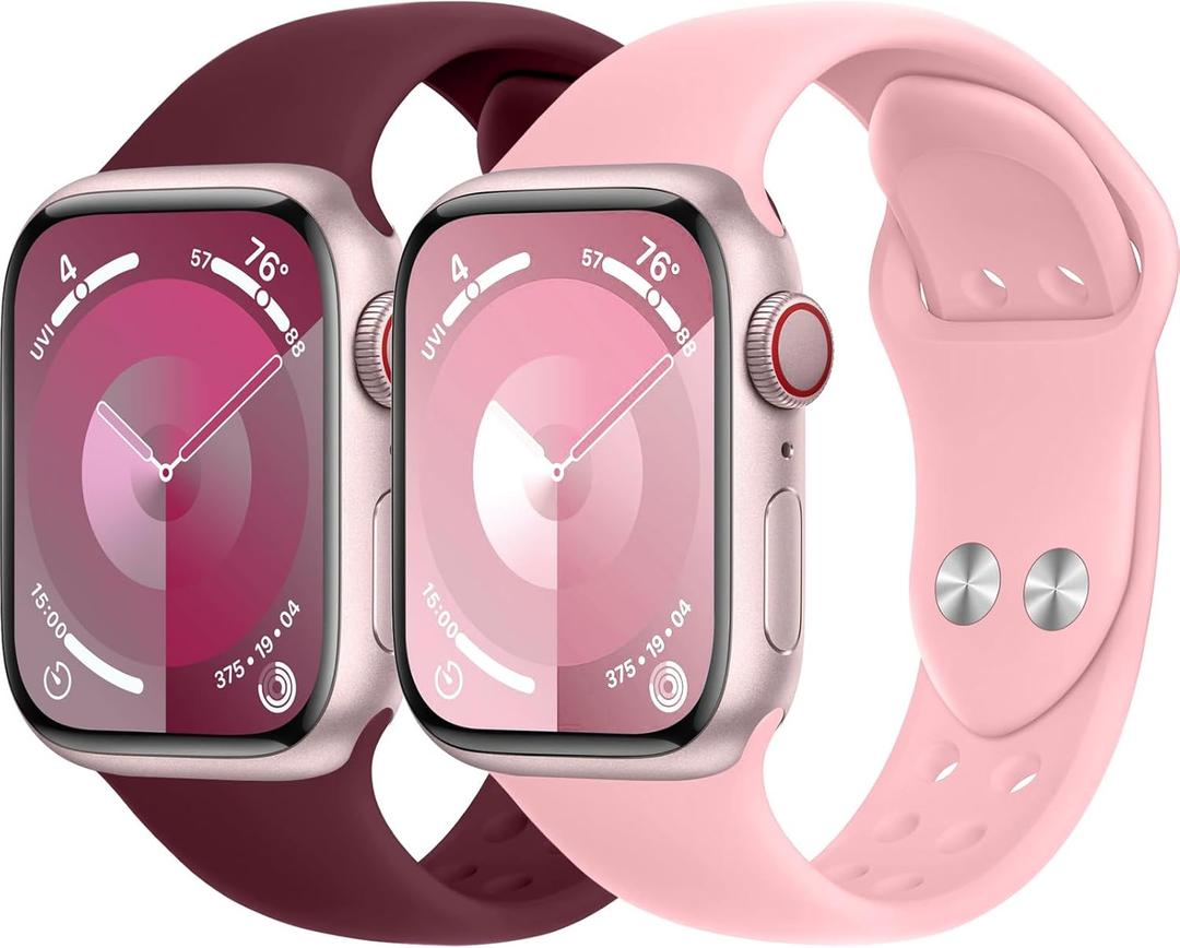 Sport Bands for Apple Watch Band 40mm 41mm 45mm 44mm 49mm iWatch Band 38mm 42mm 46mm Women/Men,Soft Silicone Strap for Apple Watch Series 11 10 9 8 7 6 5 4 3 SE 3/2nd Ultra/3/2 49 44 42 46 41 45 mm