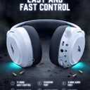 Wireless Gaming Headset, 7.1 Surround Sound, 2.4GHz USB Gaming Headphones with Bluetooth 5.4, 100H Battery, ENC Noise Canceling Mic, RGB Light, Wireless Headset for PC PS5 PS4 Mac Switch (Black-White)