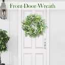 Eucalyptus Wreaths for Front Door Spring Summer Door Wreath with Olives Leaves, Mixed Berry for All Season Indoor Outdoor Farmhouse Home Porch Wall Window Festival Wedding Decor,20 Inch