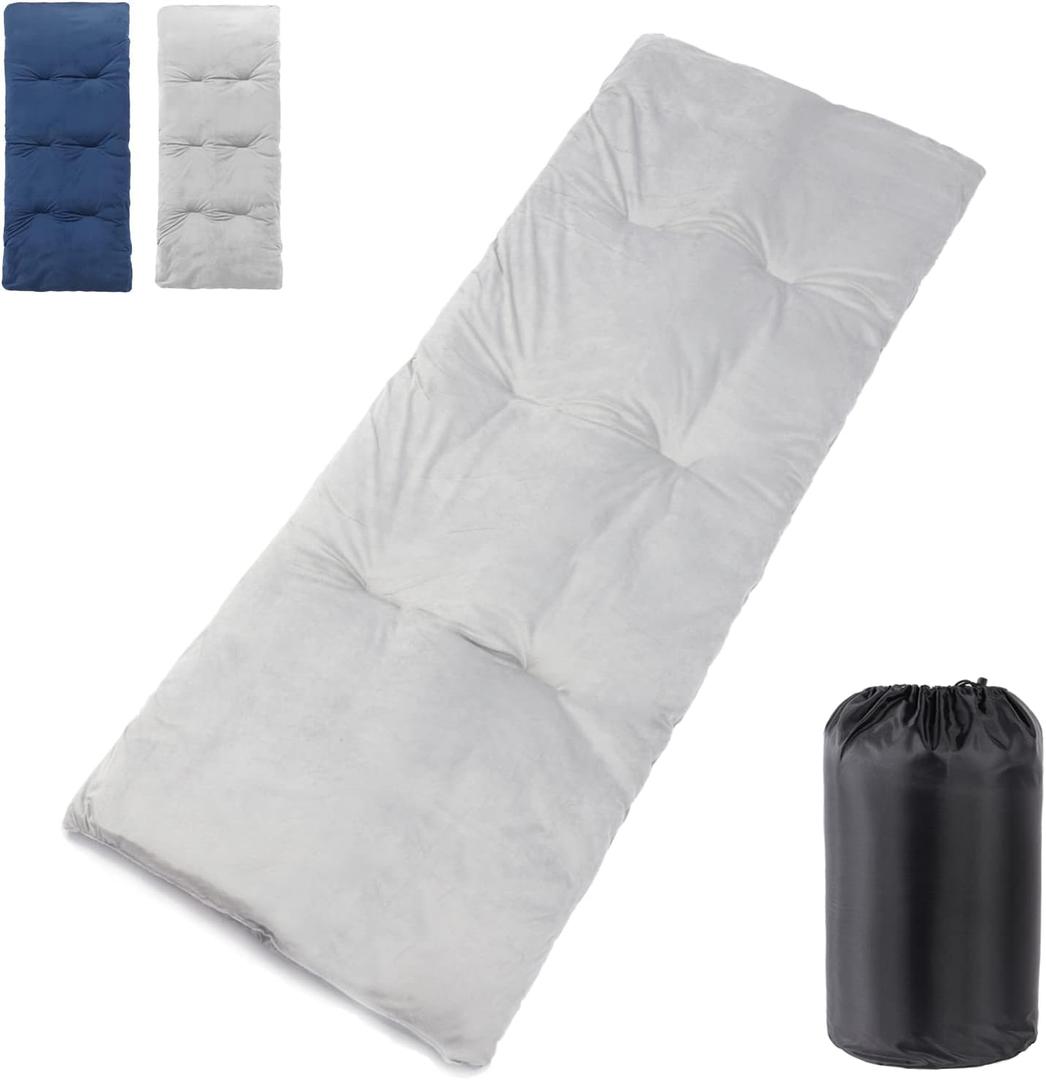 Sleeping Cot Pads (75" x 28") with Elastic Straps Portable for Outdoor & Hiking, Cotton Soft Thick Camping Cot Pad,Waterproof Grey