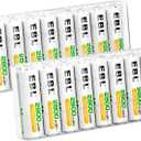 EBL AA Rechargeable Batteries 2800mAh Ready2Charge Quality AA Batteries - 16 Counts