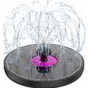 SZMP Solar Fountain 3.5W Bird Bath Fountains with Rosy Flower Upgraded 100% Glass Panel, Solar Powered Water Fountain with 7 Nozzles, Solar Fountain Pump for Pool, Pond, Garden, Outdoor (Black)