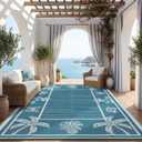 Garvee Outdoor Rug 9x12 Waterproof for Patios, Reversible Plastic Straw Rug, Tropical Leaf Indoor Outdoor Rugs, Large Area Rug for RV, Camping, Deck, Picnic Mat, Outside Carpet