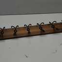 Gohiuo Rustic 38.6" Large Coat Rack Wall Mount, Long Wood Coat Hooks with 10 Triple Hooks, Heavy Duty Wooden Coat Hanger Wall Mount for Entryway, Farmhouse Hanging Jackets, Coats, Hats, Bags,Towel