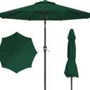 10FT Patio Umbrella, Outdoor Umbrella with Push Button Tilt and Crank, 8 Sturdy Ribs, UV Protection & Waterproof Market Umbrella for Pool, Backyard, Beach,Deck (Dark Green)
