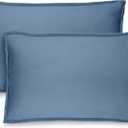 Bare Home Standard Pillow Sham Covers - Set of 2 - Premium 1800 Ultra-Soft Microfiber - Double Brushed - Stain & Fade Resistant - Bed Pillow Shams - Pillows Not Included (Set of 2, Coronet Blue)