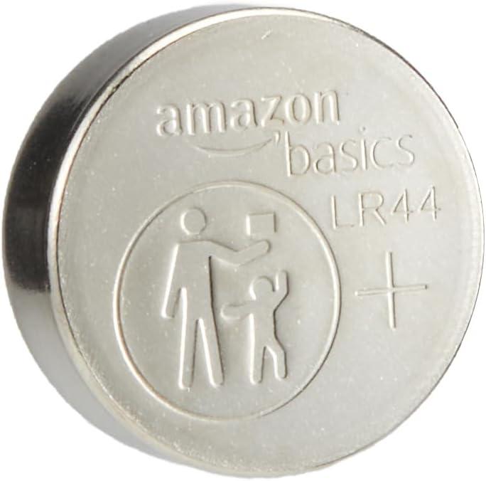 Amazon Basics 5-Pack LR44 Alkaline Button Coin Cell Battery, 1.5 Volt, Long Lasting Power, Mercury-Free