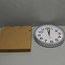 Roymnie Atomic Wall Clock 12 Inch, Modern Clock Battery Operated Classic Analog Decorative for Kitchen, Living Room, Office, Bedroom, Bathroom (Silver)