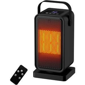 Small Space Heater for Indoor Use, Fast Heating Portable Desk Heater, Dual Power Modes, Timer & Overheat Protection  Personal Space Heater for Bedroom, Office, Home (BLACK)