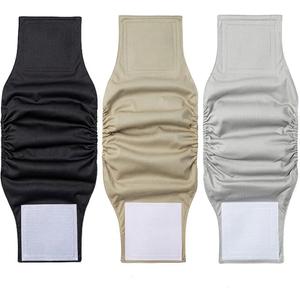 Washable Dog Diapers Male Reusable, Premium Belly Bands for Male Dogs, Pack of 3, High Absorbing Extra Large Male Dog Pee Wraps for Doggies in Incontinence or Excitable Urination and Training (XL, Gray,Black,Khaki)