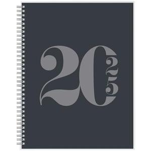 Rileys 2025 Weekly Planner - Typographic Annual & Monthly Agenda Planner, Flexible Cover, Notes Pages, Twin-Wire Binding (8.5 x 11 inch, Black) 4 PCS