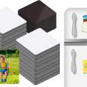 50 PCS Sublimation Magnet Blanks Metal Products Bulk Square 25 Metal Sublimation Blanks and 25 Magnets 3x3 inch Sublimation Fridge Magnet Aluminum Sign Blanks for Kitchen Office Decorative